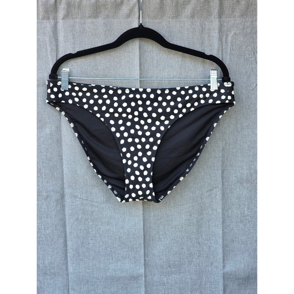 Aerie Real Good Bikini Bottom XL Black White Polka Dot UPF 50 Recycled Swim
